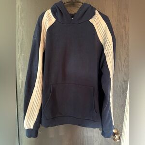 Men's Navy and Cream Hoodie